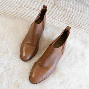 Michael Kors Size 9 Brown Leather Booties | Chelsea Ankle Boots | MK Gold Logo